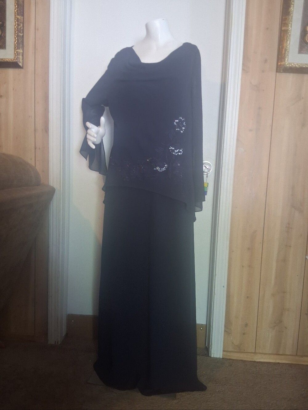 Studio I Navy Evening Dress Label Shot Size 16 Women Preowned